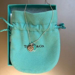 NEW return to tiffany double heart mini necklace